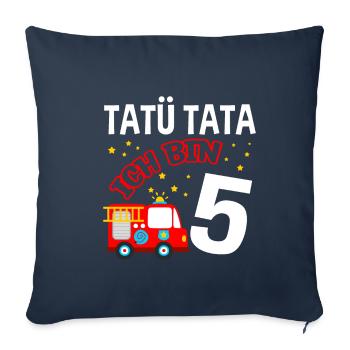 Feuerwehr Blaulicht Feuwehrwagen Kind Feuerwehrmot - Sofakissenbezug 45 x 45 cm - Navy - Vorne