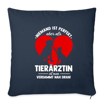 Tierärztin Bester Job Tiere Tierliebhaber Geschenk - Sofakissenbezug 45 x 45 cm - Navy - Vorne
