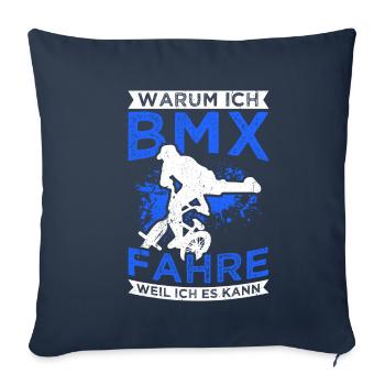 BMX Radfahren Fahrrad Geschenk Fahrrad BMX MTB - Sofakissenbezug 45 x 45 cm - Navy - Vorne