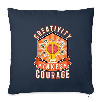Creativity Takes Courage - Sofa pillowcase 17,3'' x 17,3'' (45 x 45 cm) - navy - Front