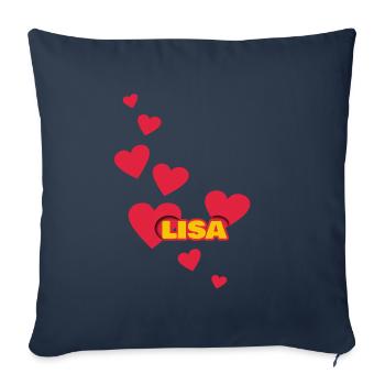J'aime lisa - Housse de coussin décorative 45 x 45 cm - bleu marine - Devant