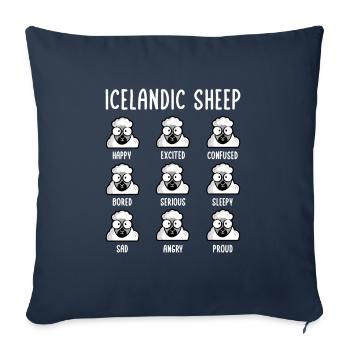 Island Schaf Emotionen Islandschaf Iceland - Sofakissenbezug 45 x 45 cm - Navy - Vorne