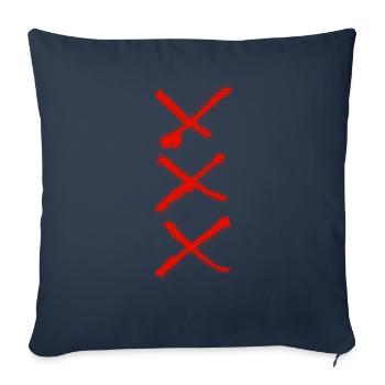 Three crosses - Sofa pillowcase 17,3'' x 17,3'' (45 x 45 cm) - navy - Front