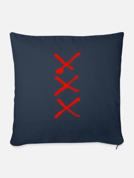 Drei Kreuze - Sofakissenbezug 45 x 45 cm - Navy