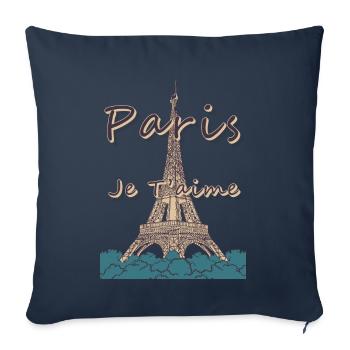 Eiffelturm Bonjour Paris Liebe Fahrrad Liebe aus F - Sofakissenbezug 45 x 45 cm - Navy - Vorne