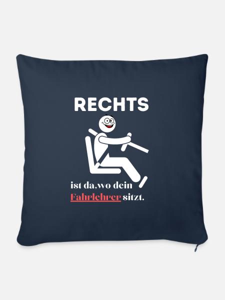Rechts Links Schwäche Auto fahren - Sofakissenbezug 45 x 45 cm - Navy