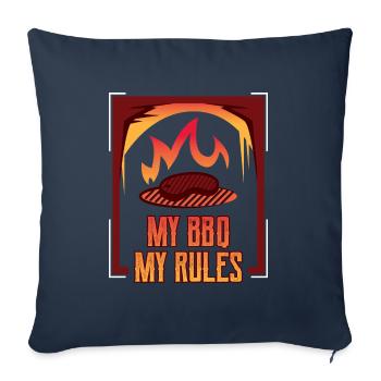 Grill BBQ My BBQ Rules BBQ Lover - Sofa pillowcase 17,3'' x 17,3'' (45 x 45 cm) - navy - Front