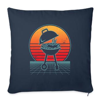 Vaporwave BBQ Lover Grilling Meat Grill Dad - Sofa pillowcase 17,3'' x 17,3'' (45 x 45 cm) - navy - Front