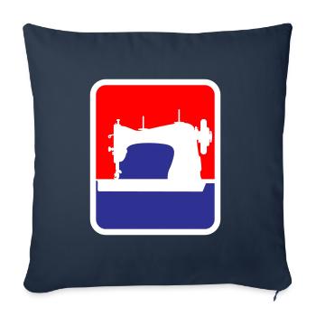 Sewing machine tailoring Logo | Colors can be changed - Sofa pillowcase 17,3'' x 17,3'' (45 x 45 cm) - navy - Front