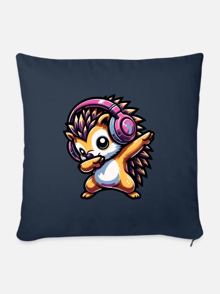 Dabbing Igel - Sofakissenbezug 45 x 45 cm - Navy