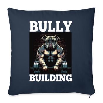 Français Bulldog Frenchie Bodybuilding Dog - Housse de coussin décorative 45 x 45 cm - bleu marine - Devant