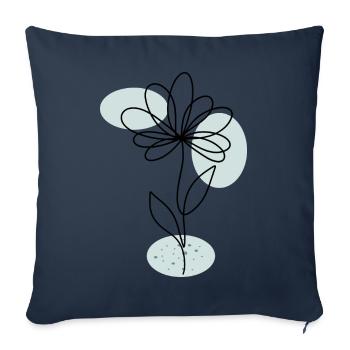 Flower boho modern art - Sofa pillowcase 17,3'' x 17,3'' (45 x 45 cm) - navy - Front