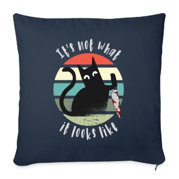 Ce n’est pas ce à quoi ça ressemble, couteau à chat - Housse de coussin décorative 45 x 45 cm - bleu marine - Devant