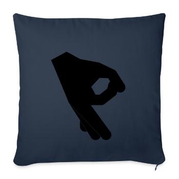 jeu mains - Housse de coussin décorative 45 x 45 cm - bleu marine - Devant