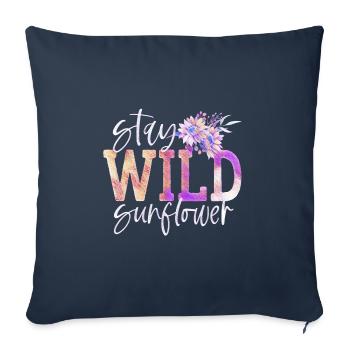 Stay Wild sunflower - Sofakissenbezug 45 x 45 cm - Navy - Vorne