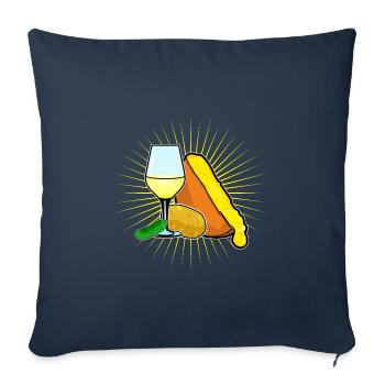 Raclette Party - Housse de coussin décorative 45 x 45 cm - bleu marine - Devant