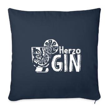 GIN HerzoGIN - Geschenk für Gin Liebhaberin Gin - Sofakissenbezug 45 x 45 cm - Navy - Vorne