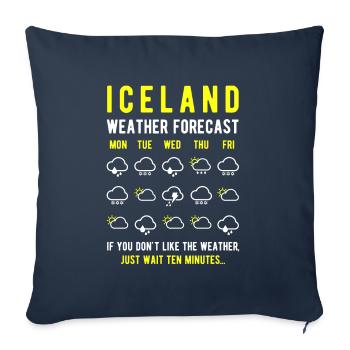 Island Wettervorhersage Iceland Wetter - Sofakissenbezug 45 x 45 cm - Navy - Vorne