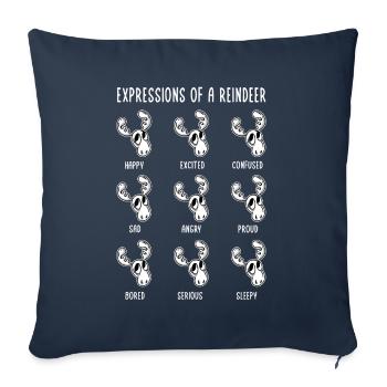 Rennes Émotions Ren Hirsch Islande - Housse de coussin décorative 45 x 45 cm - bleu marine - Devant