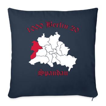 1000 Berlin 20 - Berlin Spandau (vecteur) - Housse de coussin décorative 45 x 45 cm - bleu marine - Devant