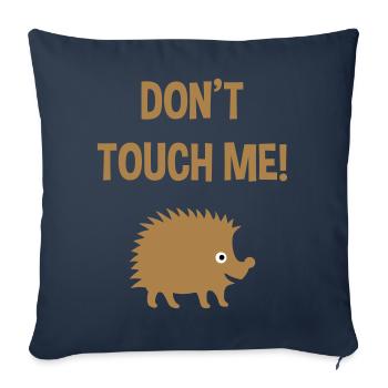 Don’t touch me (Hérisson) - Housse de coussin décorative 45 x 45 cm - bleu marine - Devant