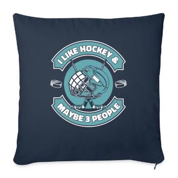 Sports de hockey sur glace - Housse de coussin décorative 45 x 45 cm - bleu marine - Devant