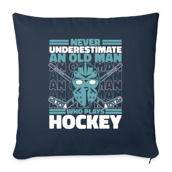 Sports de hockey sur glace - Housse de coussin décorative 45 x 45 cm - bleu marine - Devant
