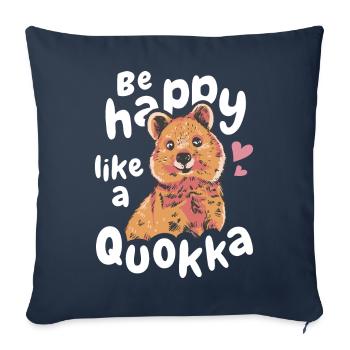 Short-tailed kangaroo quokka animal - Sofa pillowcase 17,3'' x 17,3'' (45 x 45 cm) - navy - Front