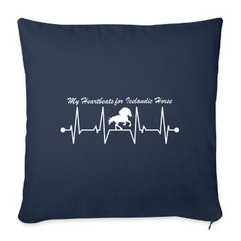 Islandpferd Tölt Tölter Herzschlag - Sofakissenbezug 45 x 45 cm - Navy - Vorne