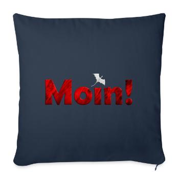 Moin Drache in rot und weiß - Sofakissenbezug 45 x 45 cm - Navy - Vorne