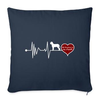 Lagotto Romagnolo Herzschlag - Sofakissenbezug 45 x 45 cm - Navy - Vorne