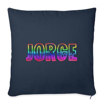 Jorge RS Arc-en-ciel - Housse de coussin décorative 45 x 45 cm - bleu marine - Devant
