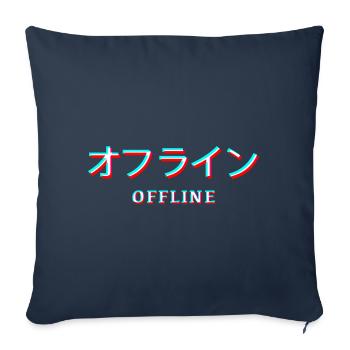 Vaporwave Esthétique eboy egirl Japon Kanji Hors ligne - Housse de coussin décorative 45 x 45 cm - bleu marine - Devant