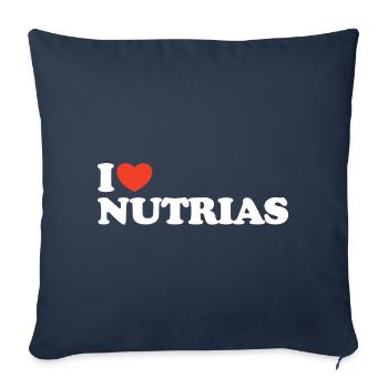 I love Nutrias Heart Shirt - Sofa pillowcase 17,3'' x 17,3'' (45 x 45 cm) - navy - Front