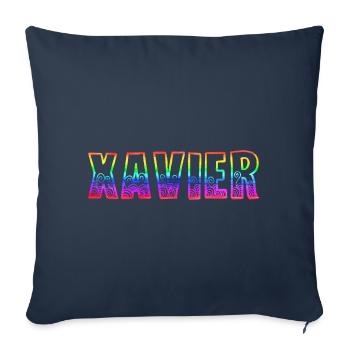 xavier rs arc-en-ciel - Housse de coussin décorative 45 x 45 cm - bleu marine - Devant