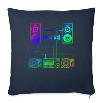 DJ Setup two - Sofakissenbezug 45 x 45 cm - Navy - Vorne