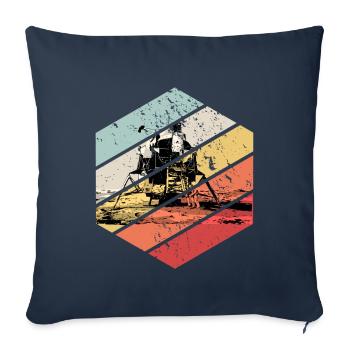 Retro Vintage Mondlandung Raumfahrer Astronaut Ufo - Sofakissenbezug 45 x 45 cm - Navy - Vorne