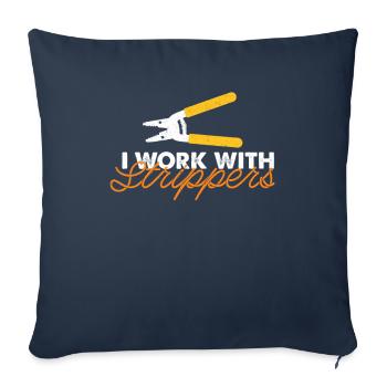 Je travaille avec Stripper Electrician Gift - Housse de coussin décorative 45 x 45 cm - bleu marine - Devant