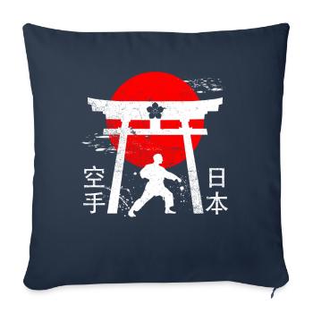 Karate martial arts design Japan style character - Sofa pillowcase 17,3'' x 17,3'' (45 x 45 cm) - navy - Front