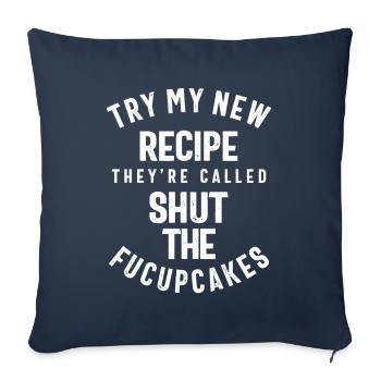 Probieren Sie mein neues Rezept, lustige Slogans & Sprüche Ideen - Sofakissenbezug 45 x 45 cm - Navy - Vorne