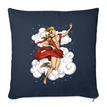 Dieu grec Hermès - Housse de coussin décorative 45 x 45 cm - bleu marine - Devant