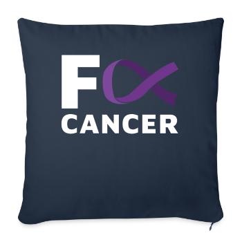 F Cancer du pancréas violet - Housse de coussin décorative 45 x 45 cm - bleu marine - Devant