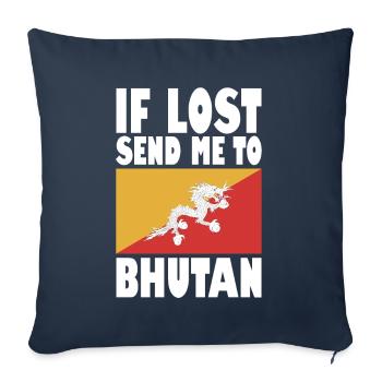 Bhutan Flag Saying - Sofa pillowcase 17,3'' x 17,3'' (45 x 45 cm) - navy - Front