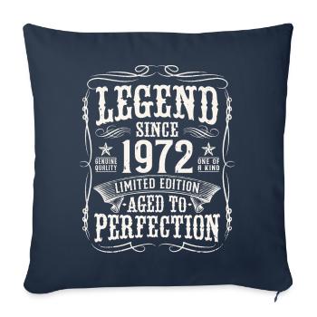 Legend 1972 Vintage Cadeau d’anniversaire - Housse de coussin décorative 45 x 45 cm - bleu marine - Devant