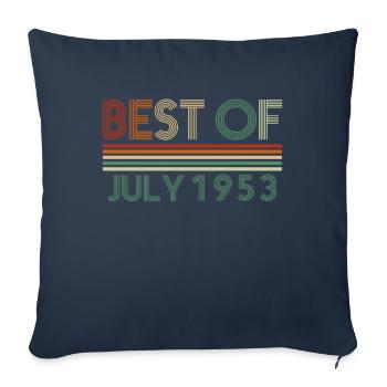 69e anniversaire Juillet né 1953 Idée cadeau - Housse de coussin décorative 45 x 45 cm - bleu marine - Devant