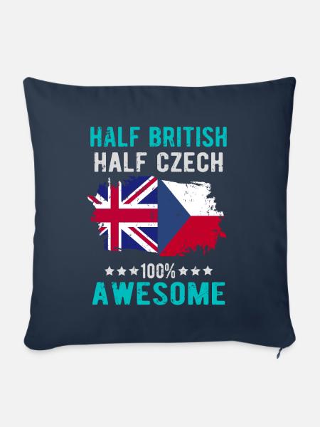 Halb Brite Halb Tscheche - Sofakissenbezug 45 x 45 cm - Navy