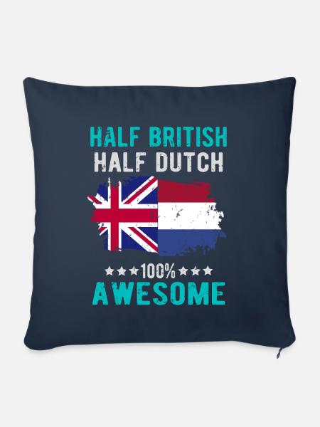 Halb Brite Halb Niederländer - Sofakissenbezug 45 x 45 cm - Navy