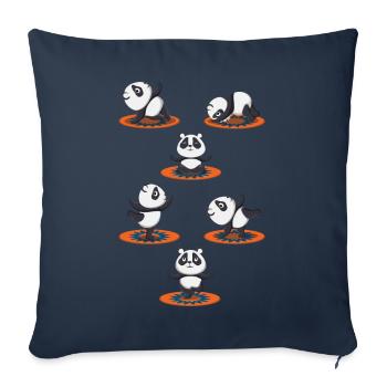 Zen Namaste Animal Meditation Cute Panda Yoga - Sofa pillowcase 17,3'' x 17,3'' (45 x 45 cm) - navy - Front