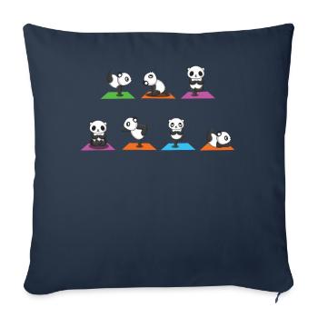 Zen Namaste Animal Meditation Kawaii Panda Yoga - Sofa pillowcase 17,3'' x 17,3'' (45 x 45 cm) - navy - Front