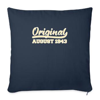 79e anniversaire Naissance août 1943 Idée cadeau - Housse de coussin décorative 45 x 45 cm - bleu marine - Devant